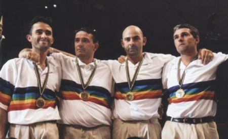 D.Hureau-B.Leboursicaud-B.Rocher-M.Loy champions du monde 2004 Grenoble